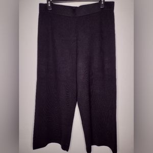 NWOT Nine West Women's Black/Wide Legged, Ribbed, Knit Pants Size XL